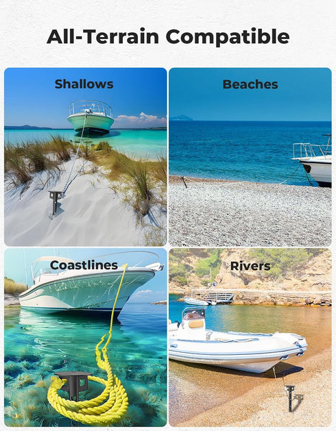 KEMIMOTO Boat Anchor, Kayak Anchor, Jet Ski Anchor for Shallow Water Safety Kit