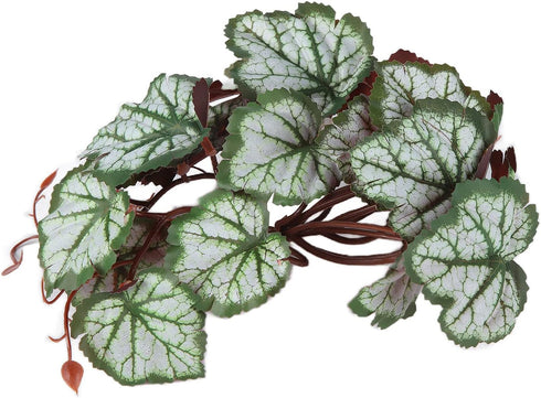2Pcs Artificial Reptile Plant, Plastic Simulation Vine Aquarium Fish Leaves Decoration with Suction Cup