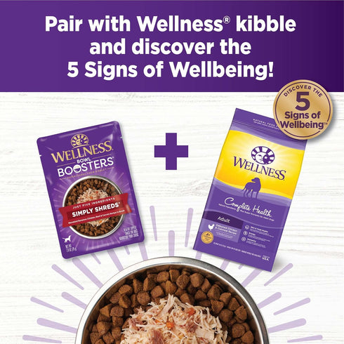 Wellness Natural Pet Food Simply Shreds Variety Pack, 2.8 Ounce Pouch (Pack of 12)