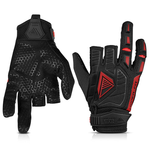 Glove Station Hyper-Fit Tactical Paintball Gloves - Red, Large Size, 2 Fingerless Design for Combat, Hunting, Airsoft