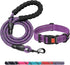 Heavy Duty Dog Leash, 5 ft Long - Comfortable Padded Handle, for Small Medium Large Dogs (Leash+Collar M Neck 16"-20",