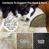 Medium Dog Couch Bed, 35x31 Inches, Faux Fur Tie-dye Khaki, Waterproof Calming Washable Memory Foam