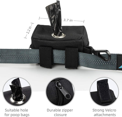 PuppyDoggy Dog Leash for Large Medium Dogs, 6 ft Reflective Stitching with 2 Traffic Padded Handles for Training