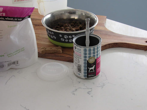Smarter-Seal Pet Food Can Covers, Universal Can Lids, 4-Pack Clear Color, Reusable for Dog and Cat Food
