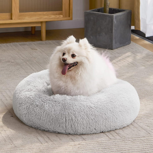 MIXJOY Ultra Soft Orthopedic Dog Bed, Washable Donut Cuddler Cushion Bed for Dogs and Cats (20''/23''/30'', Grey)