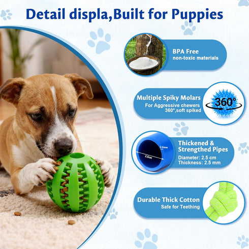 VYNALTIX 16 12 Toys+4 Puppy Play Gym with Toys, Removable Dog Enrichment Playground, Interactive Indoor Training