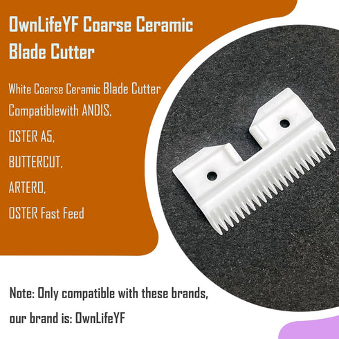 3PCS Ceramic Coarse Pet Replacement Blade Cutter for Andis 64440, Oster A5, and Wahl KM Series Clippers