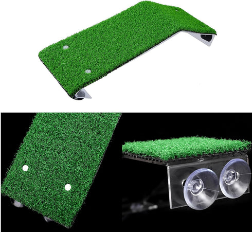 Lawn Turtle Basking Platform, Tortoise Ramp Reptile Ladder Resting Terrace Fish Tank Aquarium Turtle Dock Floating Décor for Small Reptile Frog Terrapin (Longer S)