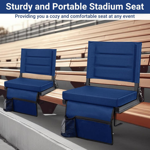 Maeytau Stadium Seats for Bleachers with Back Support, Portable Bleacher Seats with Thick Padded Cushion and Shoulder