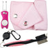 PAGOW Golf Cleaning Kit, Microfiber Towels, Club Groove Cleaner Brush, Foldable Divot Tool, Pink