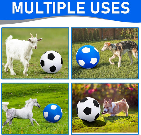 4 Pcs Goat Ball Toy Set with Covers, Anti Burst Training Toy with Inflator Pump