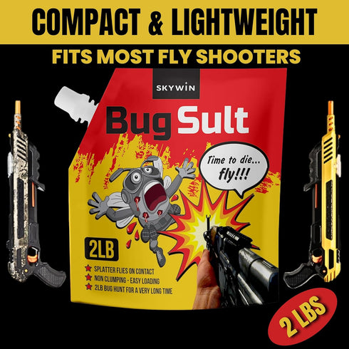 2 lbs, Skywin Fly Shooter Refill Salt Large Grain Salt Shooter for Enhanced Impact with Anti-Caking Formula, Easy Pour