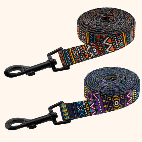 CollarDirect Aztec Dog Leash, Nylon Tribal Pattern Pet Leash for Small Medium Large Dogs, 5 FT Long for Walking
