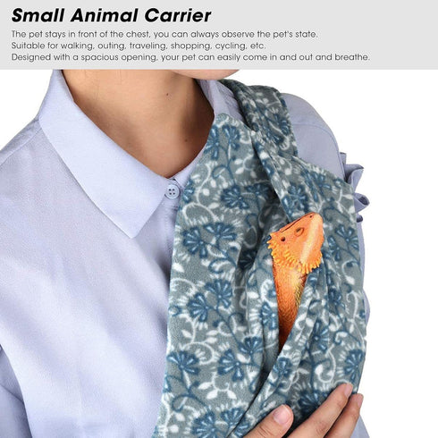 Lizards Sling Carrier, Breathable Adjustable Reptile Carrier Bag for Bearded Dragon & Small Animals