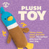 Yomp Plush Duck Dog Toy Durable Stuffed, No Squeaker Dog Toys with Natural Canvas and Crinkle Paper Interactive Stuffed