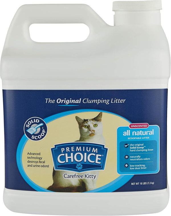 All Natural Unscented Scoopable Cat Litter, 16 Pound Jug