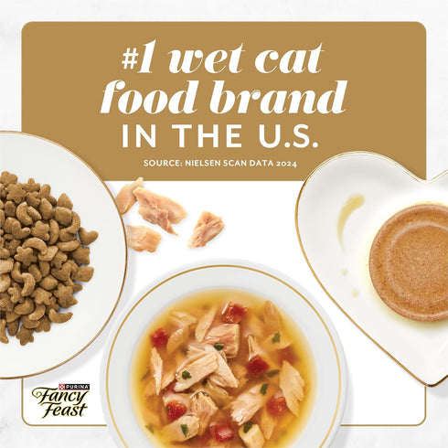 (Pack 24) 3 oz. Purina Fancy Feast Savory Centers With Beef Wet Cat Food Pate with Gourmet Gravy Center - of Cans