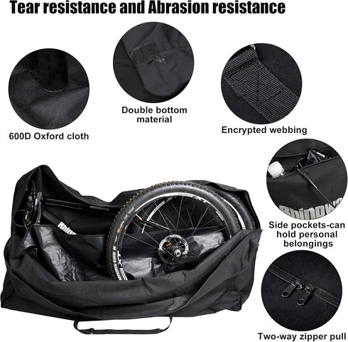 Rhinowalk Bike Transport Bag, Waterproof Bicycle Travel Case for 26 Inch Wheel Size Mountain Road Bikes, Foldable