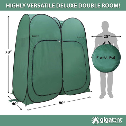 GigaTent Two Room Pop Up Pod, Portable Shower, Camping Shower, Privacy Tent, Camping Bathroom