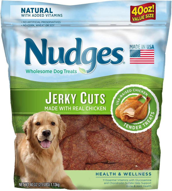 Nudges Health Wellness Chicken Jerky Dog Treats, 40 Ounce