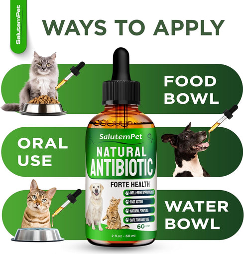 Natural Antibiotics for Dogs, Help with Allergies and UTIs, Herbal Supplement for All Breeds and Ages, 2 oz