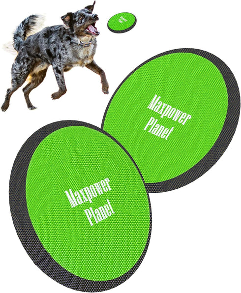 Maxpower Planet Dog Frisbee X2 Pack - Soft Catch Floating Frisbee for Dogs, Lightweight 10-inch Flying Disc for All