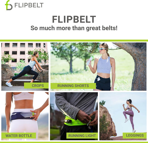 FlipBelt Men's Running Belt, Black, Size L
