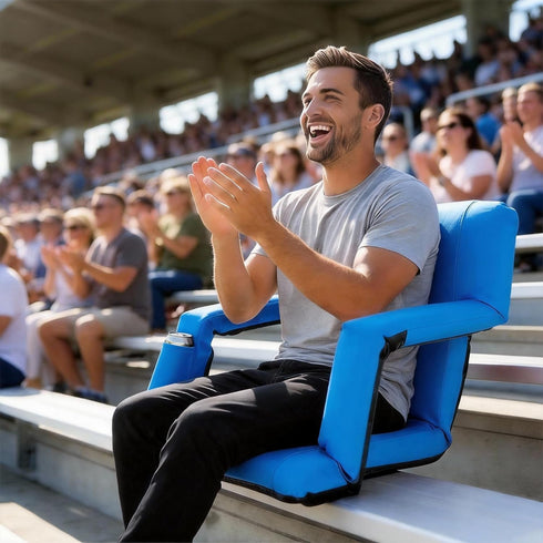 21"/25" Smartxchoices Wide Stadium Seat Chair Bleacher Seats Padded with Back Support, Cushion, Arms, Pockets, Anchor