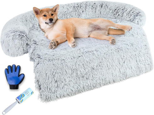 Dog Couch Bed Protector, Memory Foam Removable Plush Cover, Washable, Waterproof Dog Bed for Couch, XL