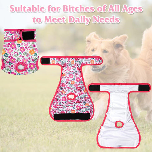 5 Pack Reusable Diapers for Doggie, Highly Absorbent Dog Diapers Female for Pet with Incontinence or Frequent