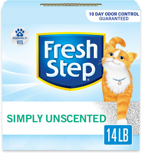 Fresh Step Clumping Cat Litter, Unscented, Long Lasting Odor Control with Activated Charcoal, 14 lb