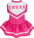 Fitwarm Cheerleader Dog Costume - Sporty Cheer Dog Dress for Small Dogs, Pet Clothes, Cat Outfits, Pink White, Large