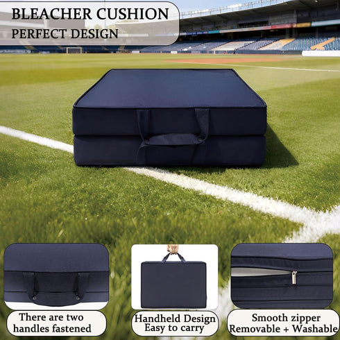 3.15 Inches Stadium Seat Cushion Thick Portable with Handle Bleacher Cushions for Indoor Outdoor Events Waterproof