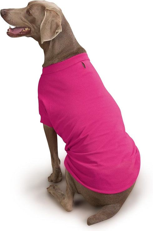 Zack & Zoey Cotton Polo Shirt for Dogs, Raspberry Sorbet, 8" X-Small