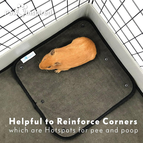 Paw Inspired Washable Guinea Pig Cage Liners, Fleece Bedding for Small Animals, Bamboo Charcoal Odor Control Pee Pads