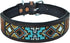 Western Style Genuine Leather Beaded Dog Collar Hand Tooled and Padded 10AB018