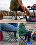 14.4 Inch, 300 lbs Simple Deluxe Portable Camping Stool, Capacity, Folding Chair with Storage Pocket, Black