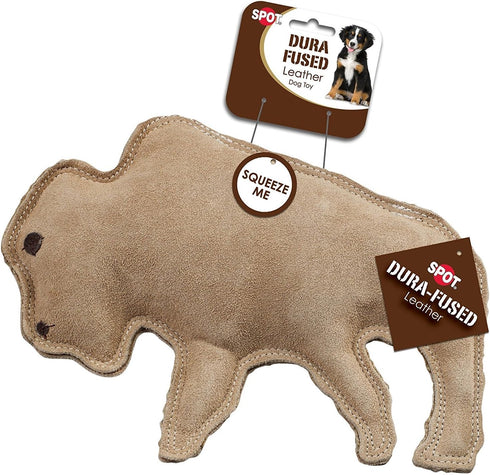 Ethical Pet Dura-Fused Buffalo, Raccoon, Squirrel, and Rabbit Leather Dog Toys Bundle