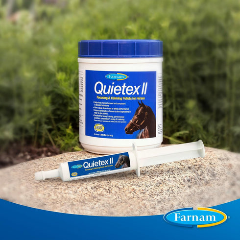 Farnam Quietex II Horse Calming Supplement Paste, 32.5 ml Syringe - Helps Manage Nervous Behavior in Horses