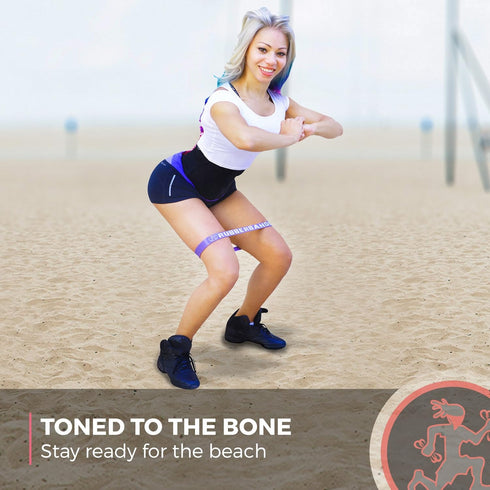 Rubberbanditz Extra Thick Booty Bands for Glutes and Legs Workouts - 5 Mini Resistance Band Sizes 5-100 lbs