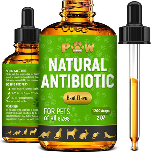 Natural Antibiotic for Cats and Dogs | 2 Oz Beef Dietary Supplement | Cat and Dog Antibiotics
