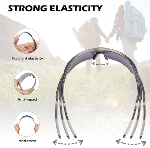 Polarized Outdoor Sports Cycling Sunglasses for Men & Women, UV Protection TR90 Frame for Fishing