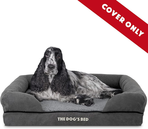 Replacement Outer Cover ONLY for The Dog's Bed, Washable Plush Fabric, Medium Size, Grey Plush