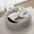 Friends Forever Grey Serena Donut Memory Foam Orthopedic Dog Bed, Soft Faux Fur Oval Cat Couch, Machine Washable