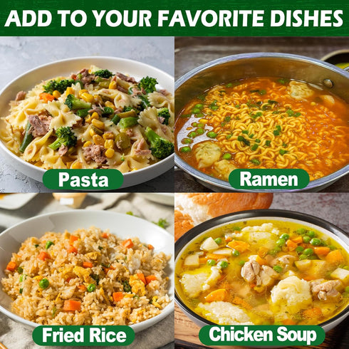 8oz 9 Dried Ramen Toppings, Dehydrated Vegetables for Instant Noodles & Miso Soup, Plant-Based Add-Ins for Chicken
