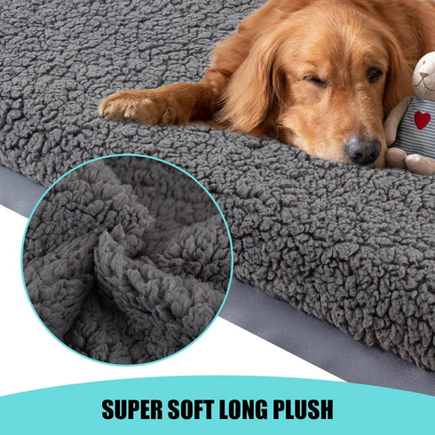 Dog Bed Covers, Waterproof Soft Plush Replacement Washable Dog Pillow Cover, Removable Pet Dog Crate Pad Replacement