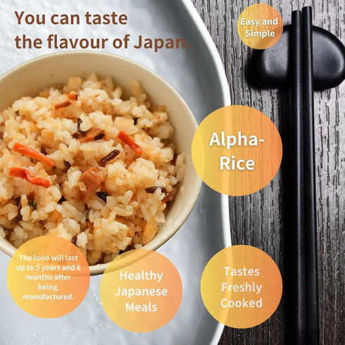 5.5-Year 3.5 oz (100g), Pack 1 GOHAN JAPAN by Onisi Instant Rice, Kinoko Mushroom, Just Add Hot or Cold Water, Made