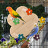 PEUTIER Wood Bird Rotating Perch Toy, Parrot Spinning Toy with Bearing Bird Ferris Wheel Toy Parakeet Toy Cockatiel