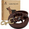 FAIRWIN Leather Dog Leash, 6 Foot, Braided Military Grade Heavy Duty for Large Medium Small Dogs, Brown, XL: 1" x 6ft