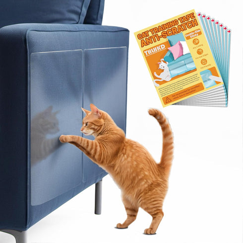 Anti Cat Scratch Furniture Protector, 12PCS Double Side Couch Protector, Clear Cat Scratch Deterrent Tape